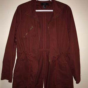 SOLD burgundy long utility jacket